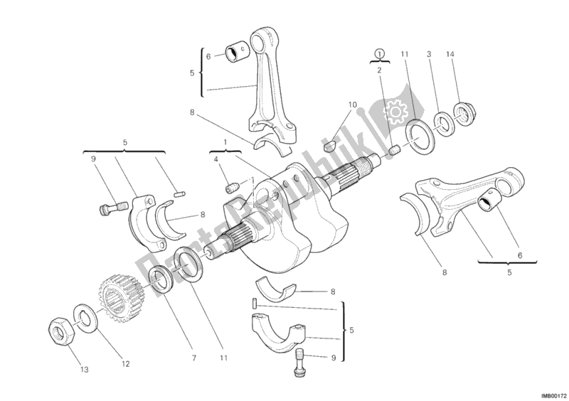 Todas as partes de Virabrequim do Ducati Streetfighter S USA 1100 2011